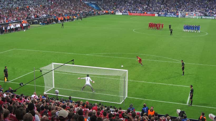 Penalty kick during UEFA Champions League Final — sports dispute resolution