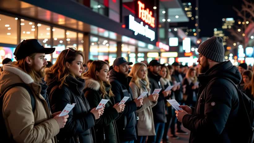 Fans holding concert tickets outside a sold-out Australian venue