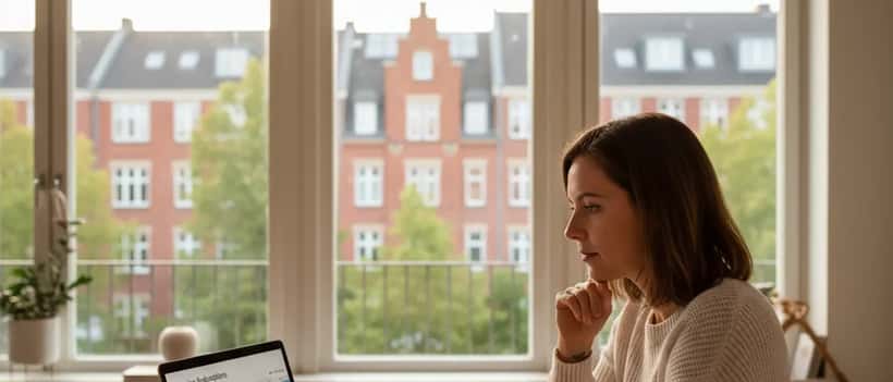 Frau analysiert Streaming-Abonnementkosten auf Laptop zu Hause in Deutschland