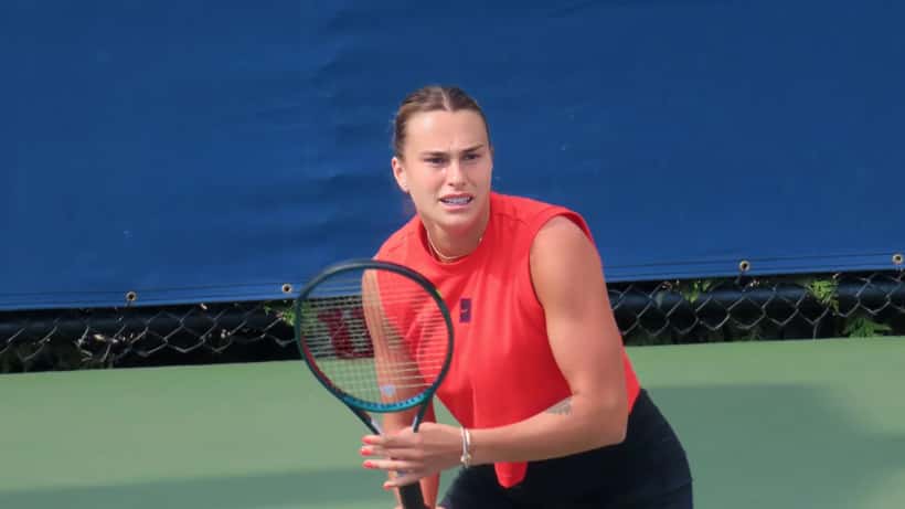 Aryna Sabalenka em treino no US Open 2024