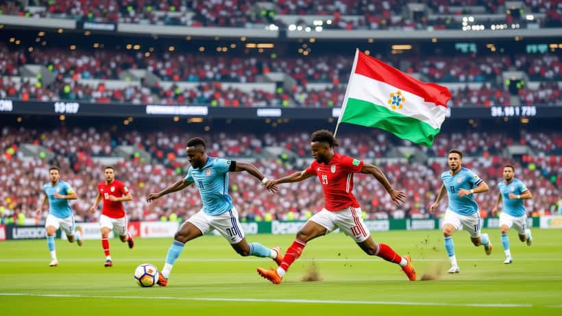 Spelers in actie tijdens de internationale voetbalinterland Kaapverdië tegen Saoedi-Arabië in 2026