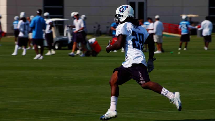 Chris Johnson (CJ2K), former Tennessee Titans running back, in action during his 2008 NFL season