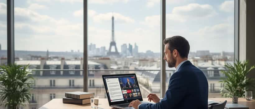 Avocat français consultant les nouvelles règles de suspension Twitch sur ordinateur portable