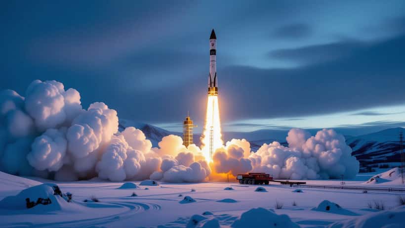 Spectrum-Rakete von Isar Aerospace beim Start am Weltraumbahnhof Andøya in Norwegen