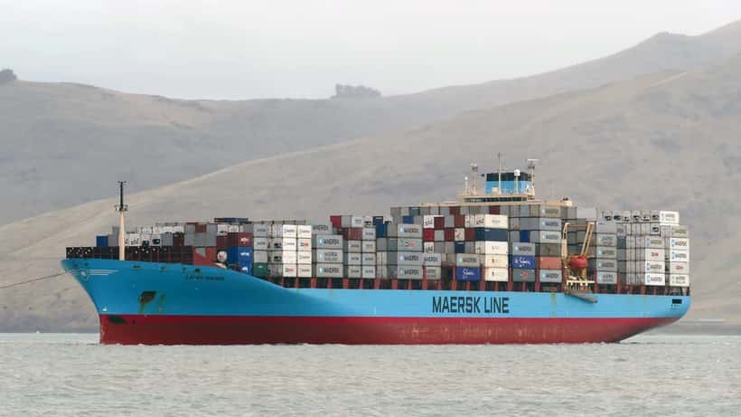 Large container ship at sea representing global cargo shipping and supply chain