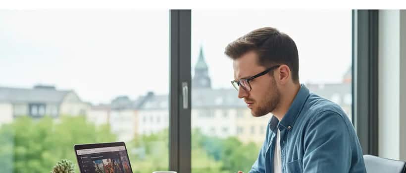 Deutscher Verbraucher sucht nach Rückerstattung für ein digitales Spiel auf dem Laptop