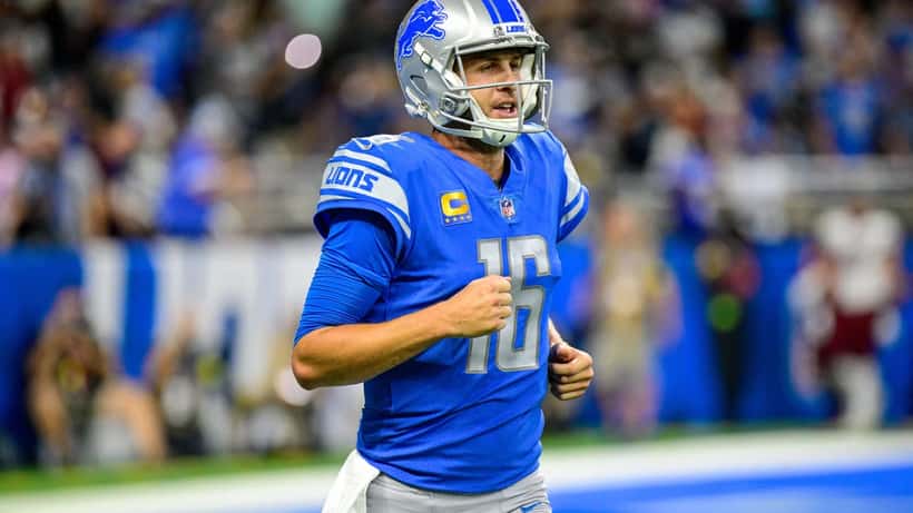 Detroit Lions players in action during an NFL game at Ford Field