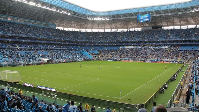 Vista da Arena do Grêmio em Porto Alegre, estádio do clube na Série A 2026