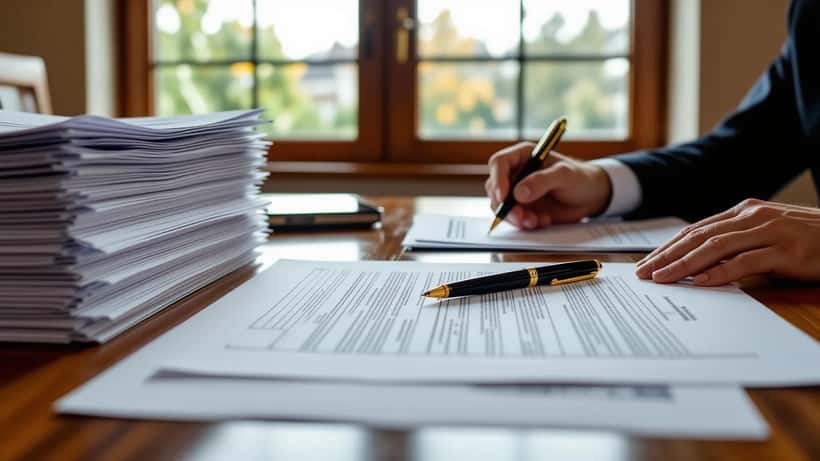 Sports lawyer reviewing a footballer performance contract at a London solicitors office