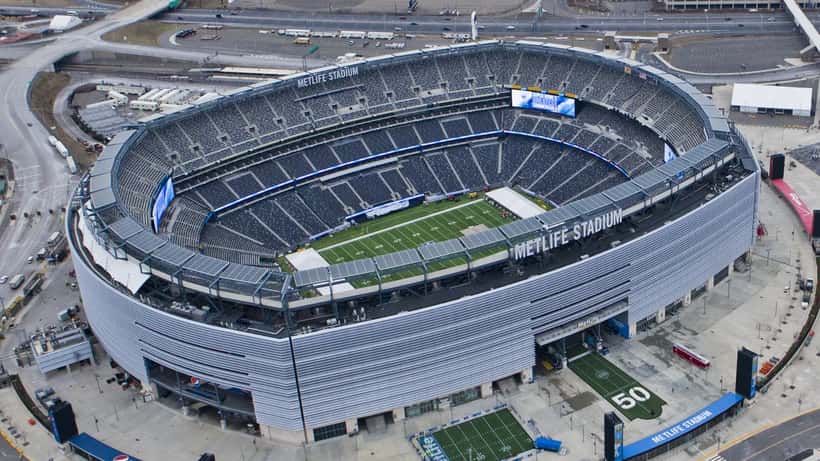 Vue aérienne du MetLife Stadium, où se tiendra la finale du Mondial 2026 le 19 juillet