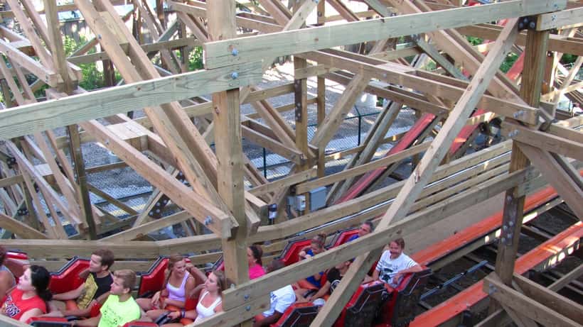 Goliath roller coaster at Six Flags amusement park