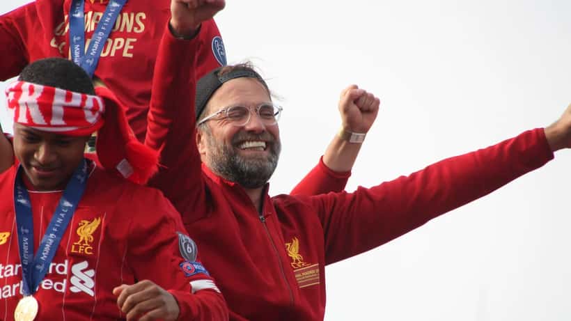 Jürgen Klopp at the Liverpool FC title parade, 2019