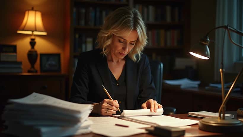 Canadian criminal defence lawyer reviewing extradition documents at an Ottawa law office desk