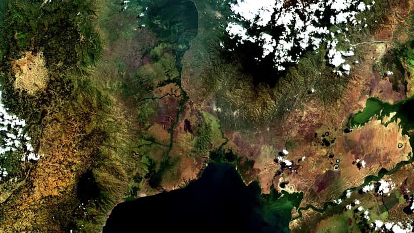 Satellitenbild von Demokratischer Republik Kongo und Uganda, Ausbruchsregion des Ebolafieber 2026