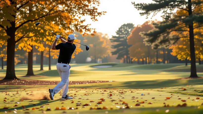 David Hearn, golfeur canadien de 47 ans, en plein swing sur un parcours de golf en Ontario