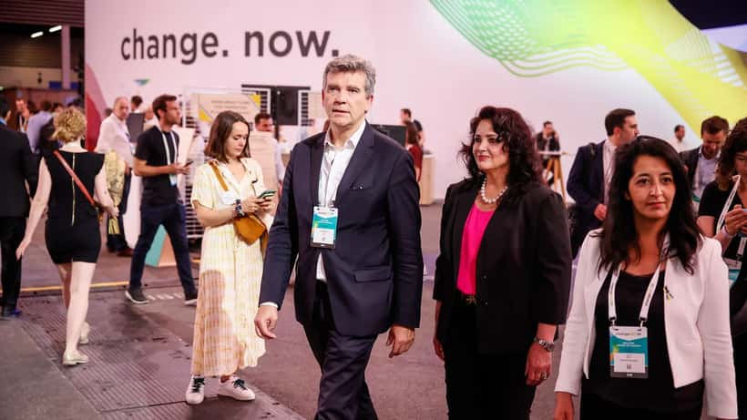 Arnaud Montebourg lors d'une réunion institutionnelle européenne