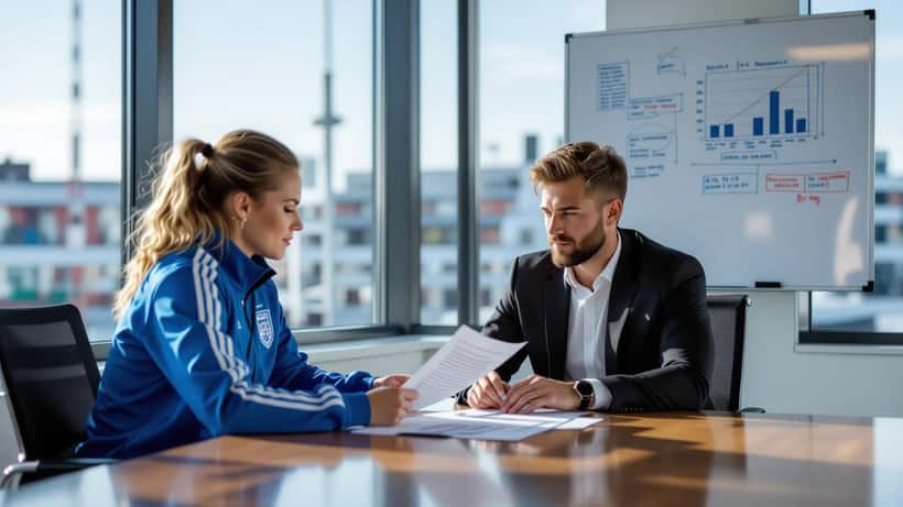 Dansk fodboldspiller gennemgår spillerkontrakt med sportsadvokat i København