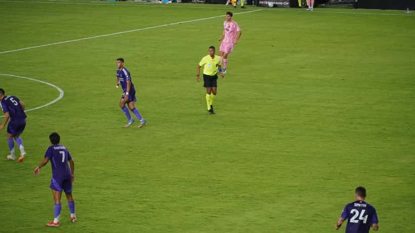 Orlando City SC players in action against Inter Miami in MLS match May 2025