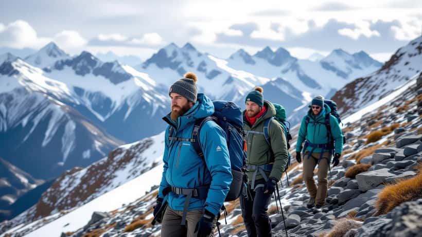 Hiker being supported by companions descending steep rocky alpine terrain during a wilderness emergency