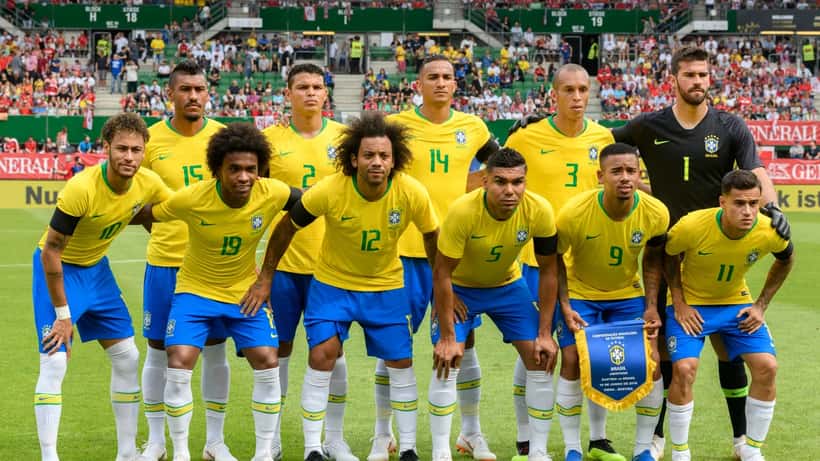 Équipe nationale du Brésil avant un match amical FIFA