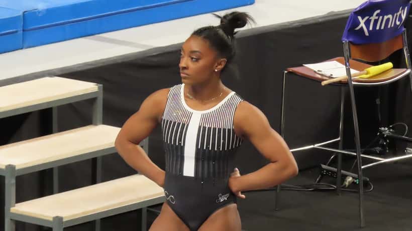 Simone Biles competing at the 2024 US Gymnastics Championships