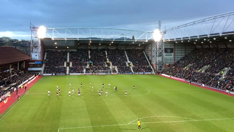 Full house at Tynecastle Park, Heart of Midlothian fans during a Scottish Premiership match