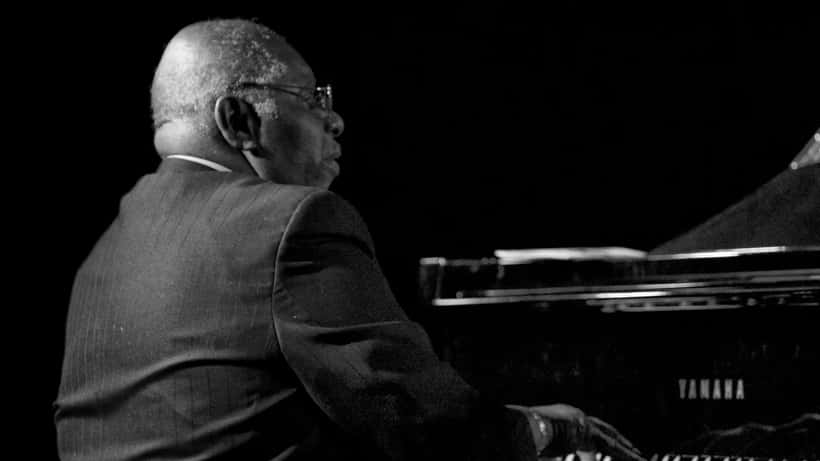 Oliver Jones, legendary Montreal jazz pianist, performing at the piano