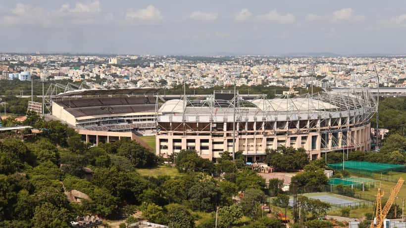 Le stade Rajiv Gandhi International à Uppal, terrain domicile des SunRisers Hyderabad dans l'IPL