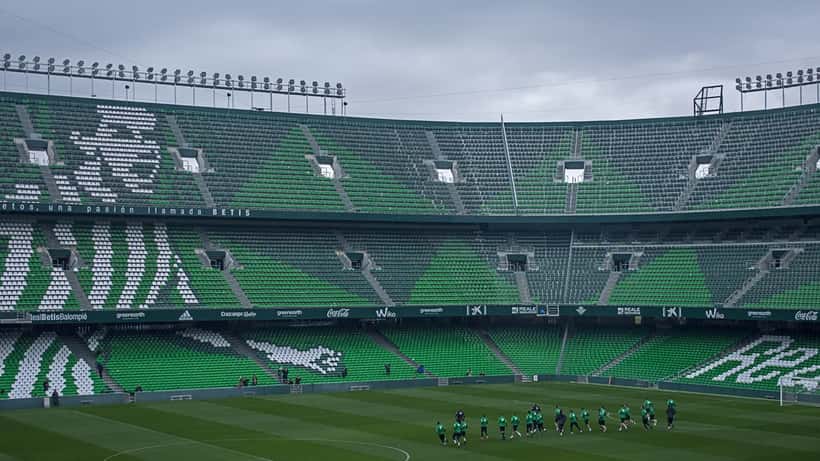 Vista aérea del Estadio Benito Villamarín de Sevilla, campo del Real Betis en LaLiga