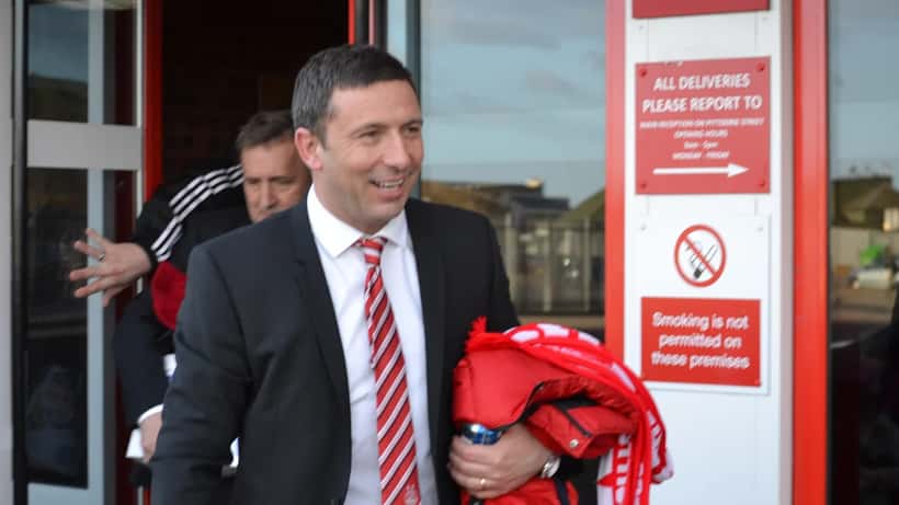 Derek McInnes, Hearts FC manager, during a football match