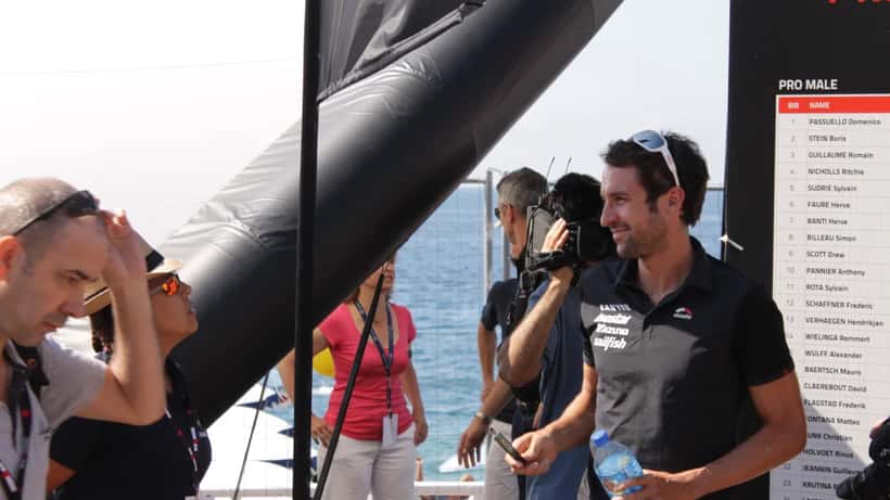 Triathlète en course lors d'un Ironman en France
