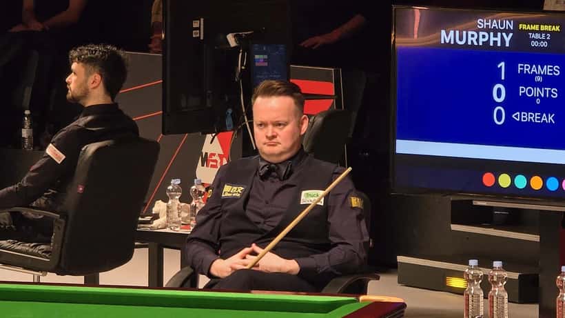 Shaun Murphy aan de snookertafel tijdens een toernooi in 2026