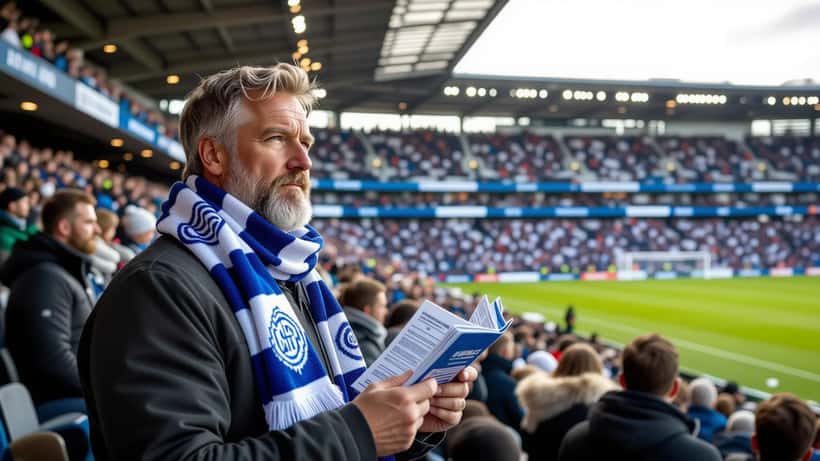 KBK-supporter holder sesongkort på Nordmøre Stadion under nedrykkskamp i Eliteserien 2026