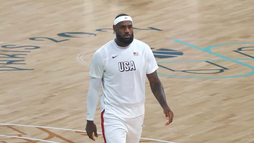 LeBron James playing basketball, photographed by Clément Bardot at the Paris 2024 Olympics