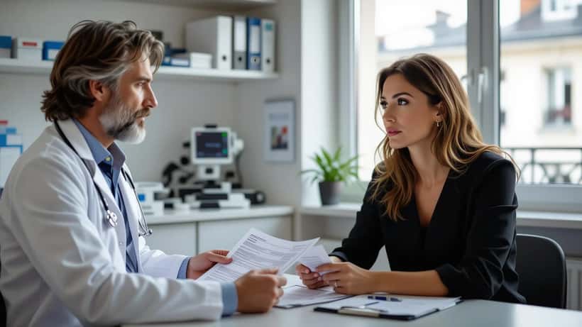 Femme consultant un médecin pour une perte de poids rapide dans un cabinet parisien