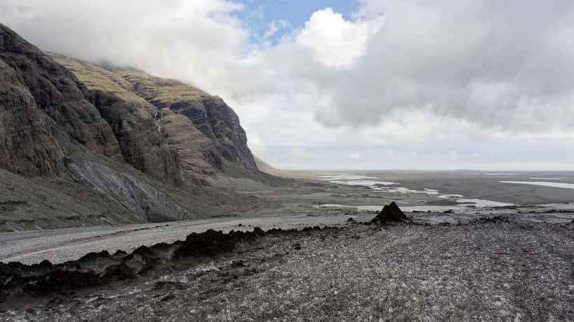 Breiðamerkurjökull jökull á Suðausturlandi Íslands, upprunastaður ferðamannahellisins sem hrundi í apríl 2026