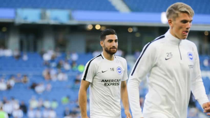 Viktor Gyökeres in action during a football match, Brighton preseason 2018