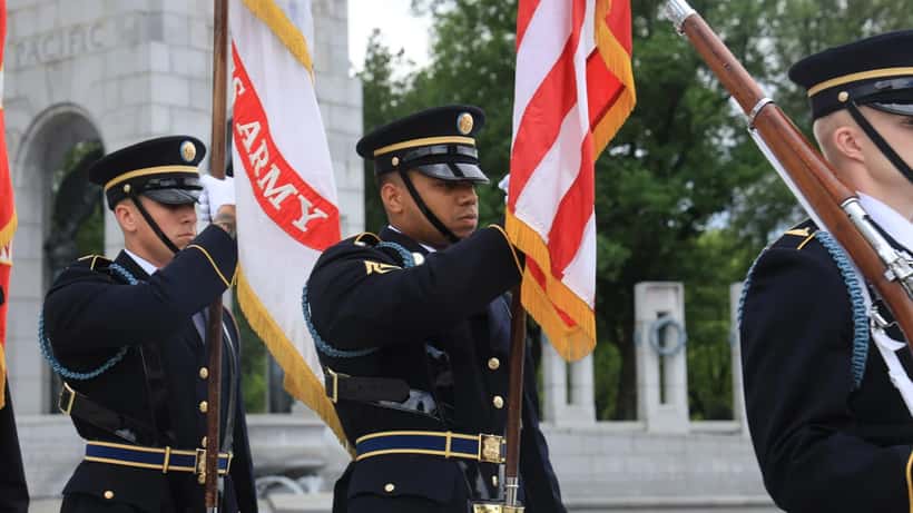 Conmemoración del Día de la Victoria en el Memorial de la Segunda Guerra Mundial en Washington