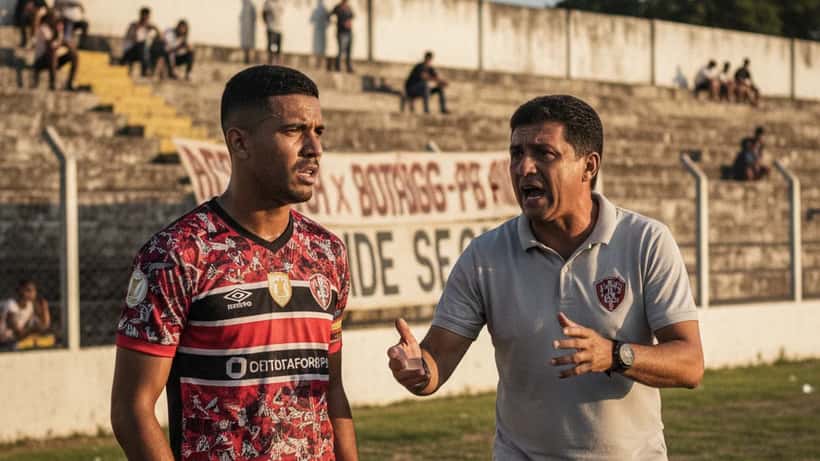 Atletas profissionais de futebol disputando partida da Série C no Brasil em 2026
