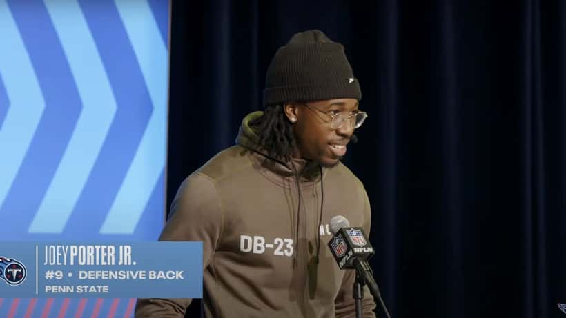 Joey Porter Jr. at NFL Combine, Pittsburgh Steelers cornerback traded to Dallas Cowboys 2026