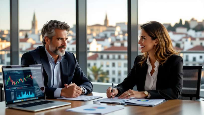 Consultor de gestão de patrimônio a analisar carteira de investimentos com ETFs em 2026