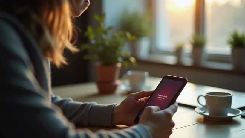 Henkilö pitää älypuhelinta kädessä, jossa S-mobiili-pankki näyttää virheilmoitusta