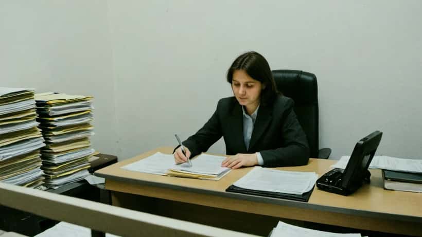 Avocat examinant des documents de permis de séjour suisse pour un ressortissant ukrainien