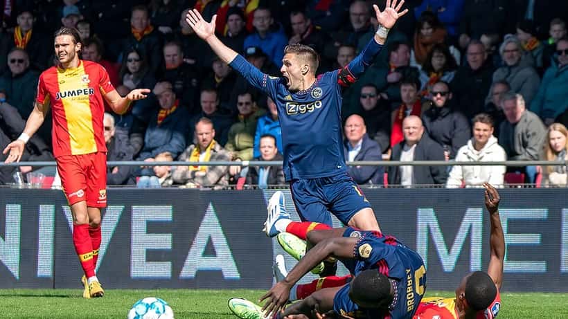 Brian Brobbey lors d'un match d'Ajax Amsterdam, attaquant néerlandais buteur au Mondial 2026
