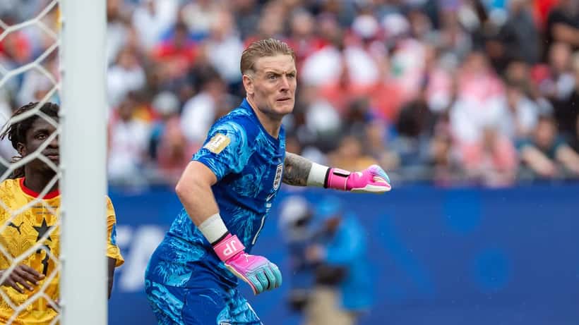 Jordan Pickford in England goalkeeper kit at the 2026 World Cup