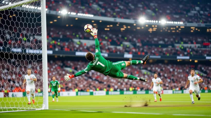 Goleiro de Cabo Verde faz defesa acrobática durante partida da Copa do Mundo 2026