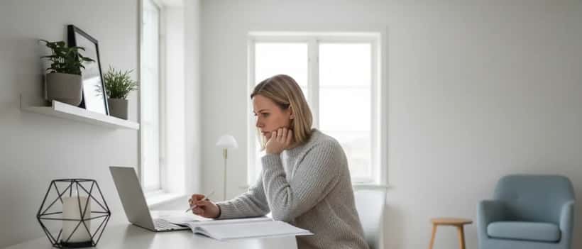 Svensk konsument granskar dokument hemma efter produktåterkallelse