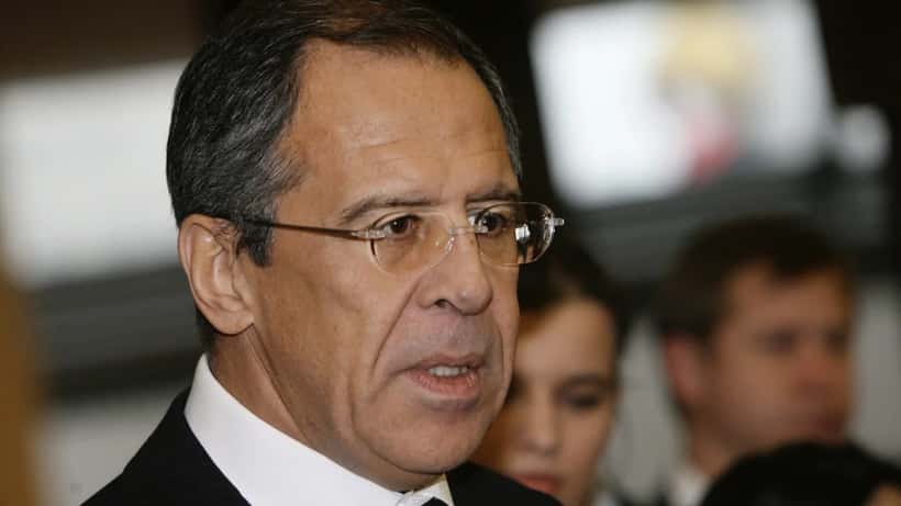 Russlands utenriksminister Sergej Lavrov under pressekonferanse 2026