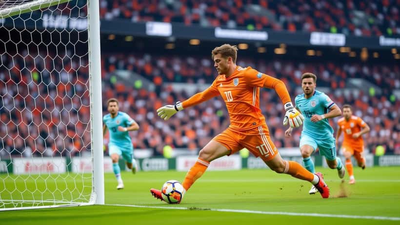 Alexander Schlager als österreichischer Torwart bei einem Bundesliga-Spiel 2026
