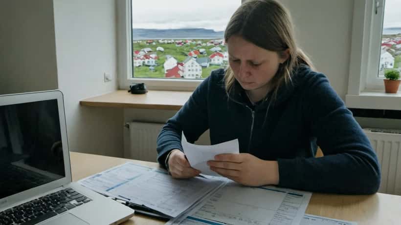 Íslensk kona fer yfir leigusamning á borði í Reykjavík, leiguverð og húsnæðismarkaður 2026